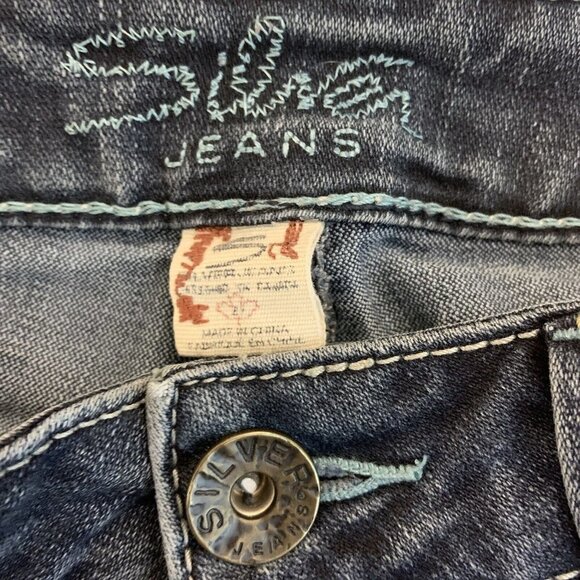 Silver Aiko Bootcut Jeans Womens Size 27 Dark Wash Boot - Picture 7 of 10